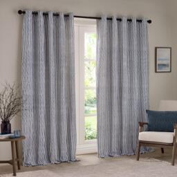 Yard Hebden Striped 100% Cotton Lined Eyelet Curtains - thumbnail 3