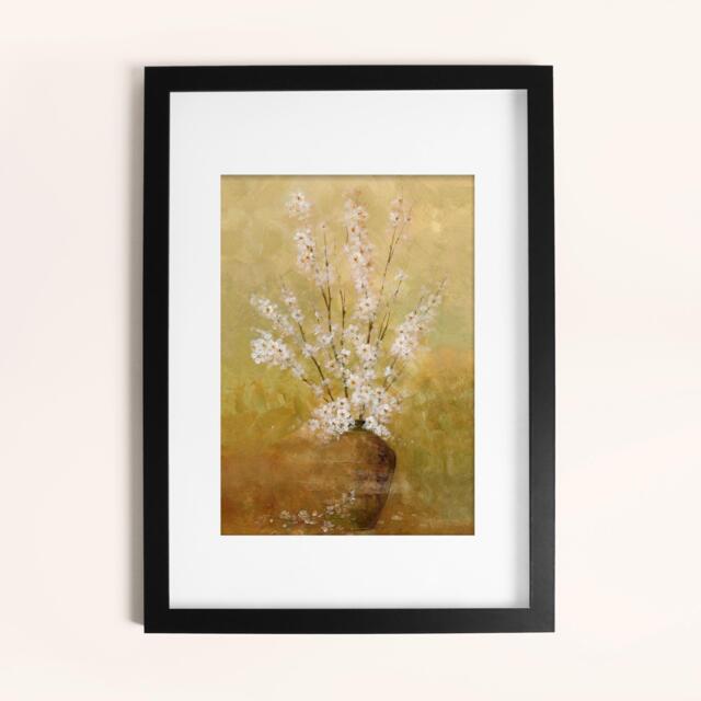 Laura Ashley Blossom in Vase Print in a Black Frame - image 1