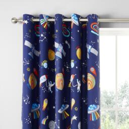 Catherine Lansfield Lost In Space Fully Reversible Two Curtain Panels - thumbnail 1