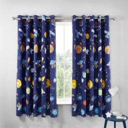 Catherine Lansfield Lost In Space Fully Reversible Two Curtain Panels - thumbnail 2