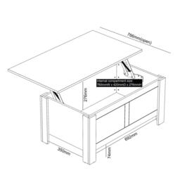 Jack Wills Sherbourne Lift Top Coffee Table - thumbnail 9