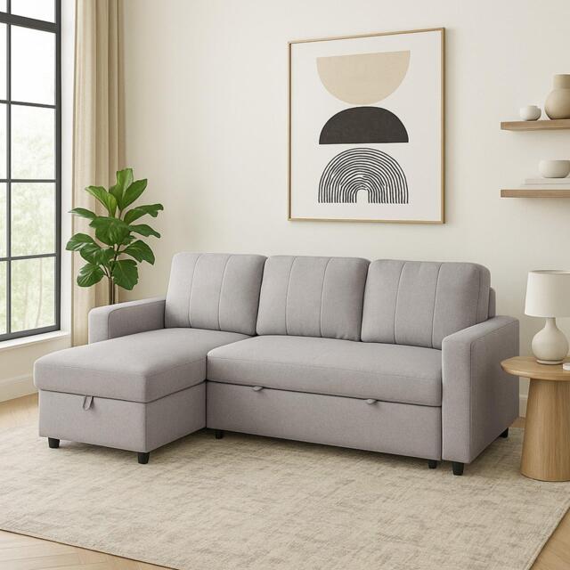 Aspire Nexis Corner Sofa Bed with Storage, Chaise on the