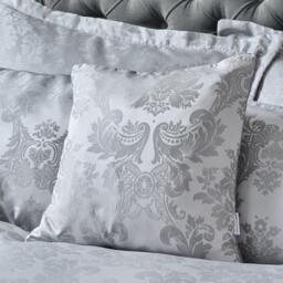 Catherine Lansfield Damask Jacquard Woven Piped Zip Closure Cushion