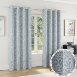 Enhanced Living Sherwood IceBlue Blackout Jacquard Eyelet Curtains - thumbnail 1