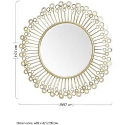 Interiors by Premier Cissell Mirrored Disc Detail Wall Mirror - thumbnail 3