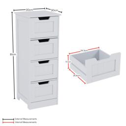Lassic Bath Vida Priano 4 Drawer Freestanding Unit - thumbnail 2