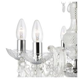 Lighting Collection Charlotte 5Lt Pendant - Clear Glass & Acrylic - thumbnail 4
