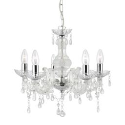 Lighting Collection Charlotte 5Lt Pendant - Clear Glass & Acrylic - thumbnail 2