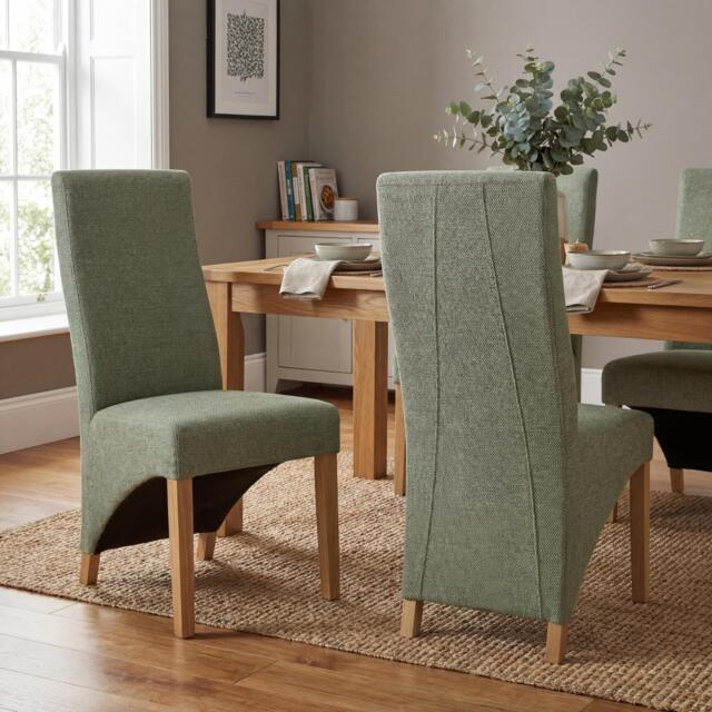 Shankar Set of 2 Baxter Weave Green Dining Chairs - image 1