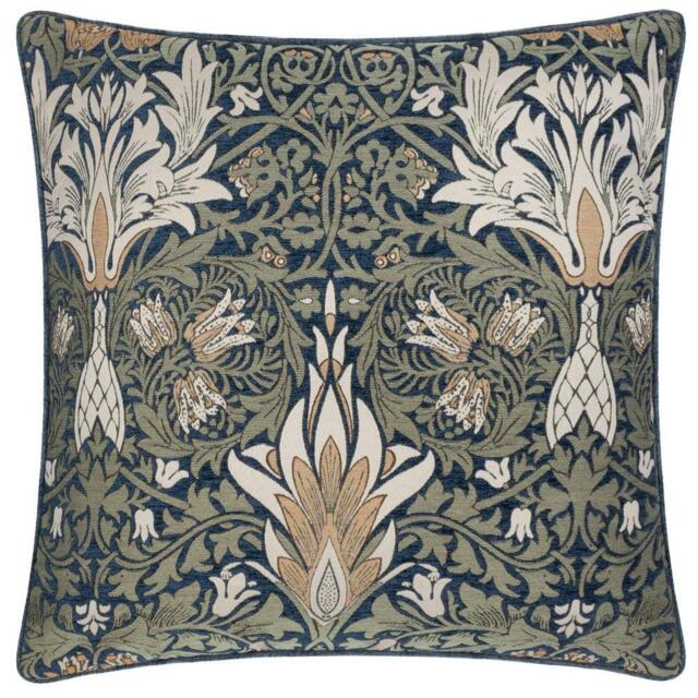 Morris and Co Snakes Head Chenille Feather Filled Cushion - image 1