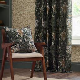 Morris and Co Snakes Head Chenille Feather Filled Cushion - thumbnail 5