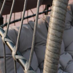 Linea Metal Frame Woven Rattan Hanging Egg Chair - thumbnail 3