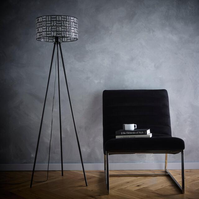 K Living Black Tripod Floor Lamp with Acrylic Glass Shade - image 1