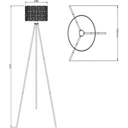 K Living Black Tripod Floor Lamp with Acrylic Glass Shade - thumbnail 3