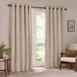 Yard Hebden Striped 100% Cotton Lined Eyelet Curtains - thumbnail 3