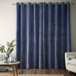 Bianca Attica Velvet Blackout Eyelet Curtains - thumbnail 2