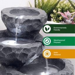 Streetwize Solar Rock/Planter Battery BackUp Water Feature - thumbnail 4