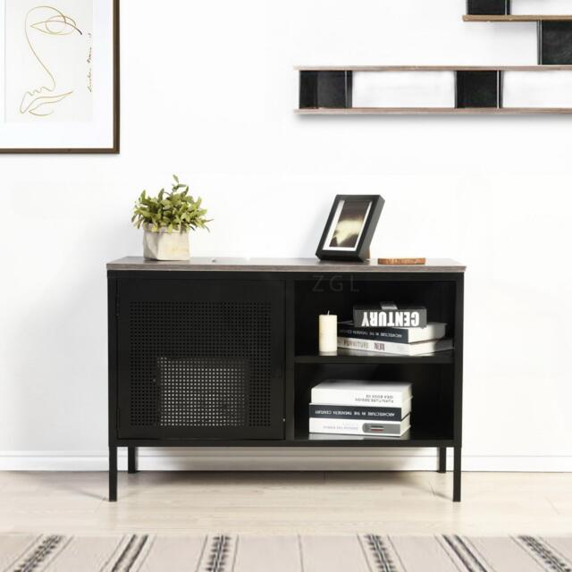 FurnitureR Metal Storage Cabinet with Shelves and Perforated Door 96.5 x 40 x 64.5 cm - image 1