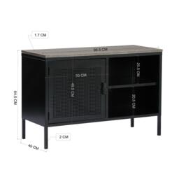 FurnitureR Metal Storage Cabinet with Shelves and Perforated Door 96.5 x 40 x 64.5 cm - thumbnail 7