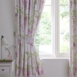 Dreams and Drapes Wisteria Pencil Pleat Curtains With Tie-Backs - thumbnail 3