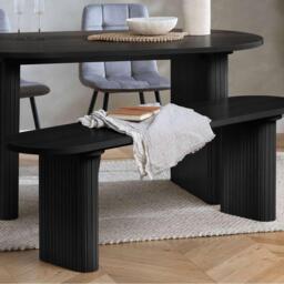 Birlea Axel Oval Fluted Dining Table With 2 Chairs And Be - thumbnail 2