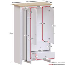 Lassic Vida Designs Arlington 3 Door 2 Drawer Wardrobe - thumbnail 2