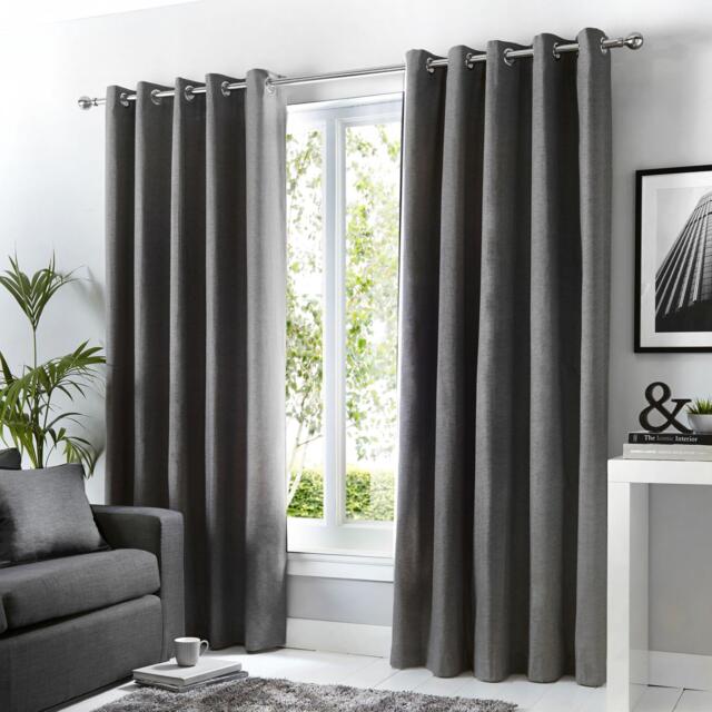 Fusion Sorbonne 100% Cotton Pair of Eyelet Curtains