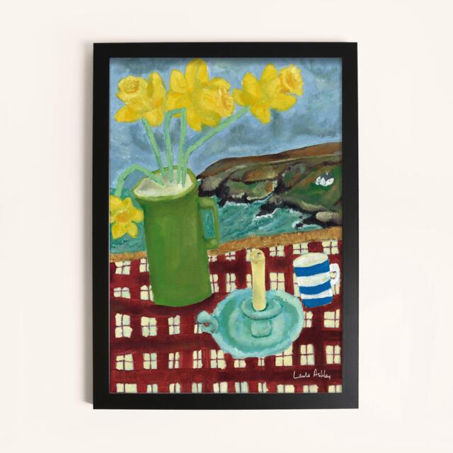 Laura Ashley A Cornish View Print in a Black Frame - image 1
