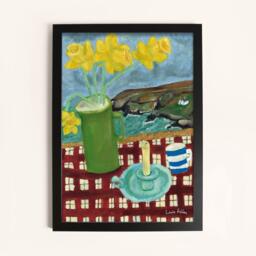Laura Ashley A Cornish View Print in a Black Frame - thumbnail 1