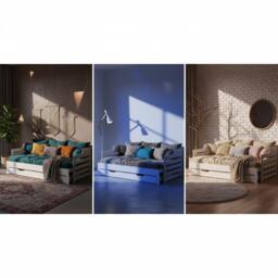 Urban Meuble White Wooden Sofa Bed with Storage Drawer - thumbnail 4