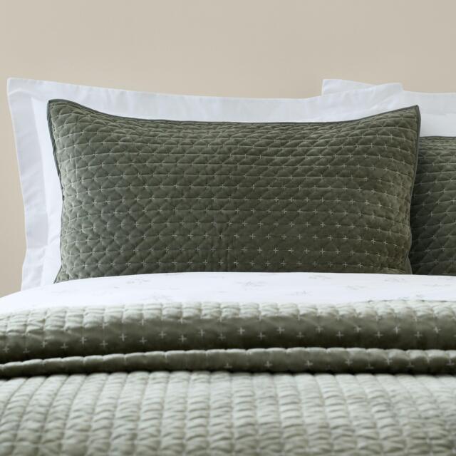 Bianca Attica Velvet Embroidered Pillow sham Pair - image 1