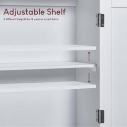Lassic Priano 2 Door Mirrored Wall Cabinet With Shelf - thumbnail 4