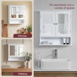 Lassic Priano 2 Door Mirrored Wall Cabinet With Shelf - thumbnail 6