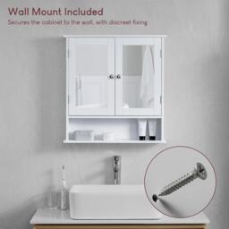 Lassic Priano 2 Door Mirrored Wall Cabinet With Shelf - thumbnail 5