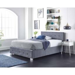 Aspire Side Opening Ottoman Storage in Grey Linen, Superk - thumbnail 3