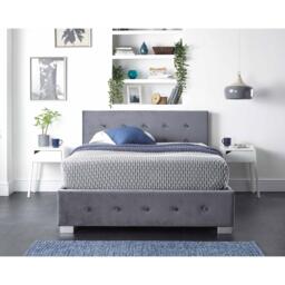 Aspire Side Opening Ottoman Storage in Grey Linen, Superk - thumbnail 1