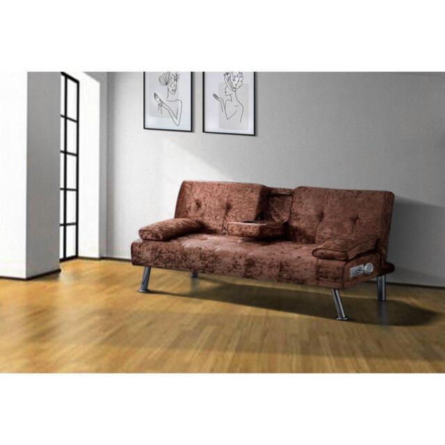 Comfy Living Single Crushed Velvet Sofa Bed with Bluetooth