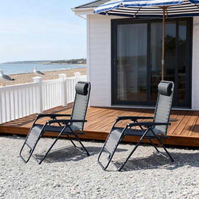Linea Reclining Steel Frame Mesh Garden Chairs - image 1
