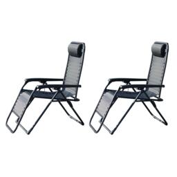 Linea Reclining Steel Frame Mesh Garden Chairs - thumbnail 2