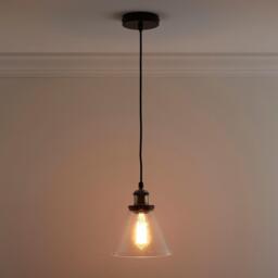 K Living Lucy One Light Hanging Clear Glass Ceiling Pendant - thumbnail 2
