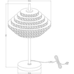 K Living Aspen 2 Light Tiered Glass Brass Table Lamp - thumbnail 3