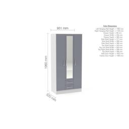 Birlea Lynx 3 Door 2 Drawer With Mirror - thumbnail 3