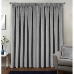 Enhanced Living Oxford Grey Velvet Blackout Tape Top Curtains - thumbnail 5