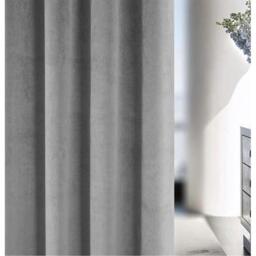 Enhanced Living Oxford Grey Velvet Blackout Tape Top Curtains - thumbnail 3