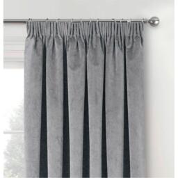 Enhanced Living Oxford Grey Velvet Blackout Tape Top Curtains - thumbnail 2