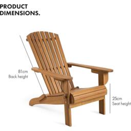 VonHaus Hudson Folding Adirondack Chair - thumbnail 7