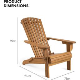 VonHaus Hudson Folding Adirondack Chair - thumbnail 3