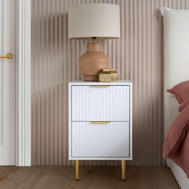 Birlea Zara 2 Drawer Fluted Bedside - image 1