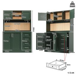 Urban Meuble LED Buffet Storage Cabinet with Snack Rack - thumbnail 6
