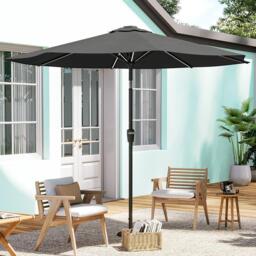 Breeins Large Solar LED Parasol without Base Dark Grey - thumbnail 2